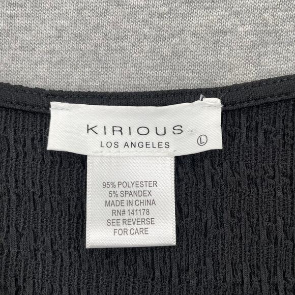 Kirious Nordstrom Top Womens L Black Tie Front Cinch Sweetheart Neck Long Sleeve - Picture 8 of 11